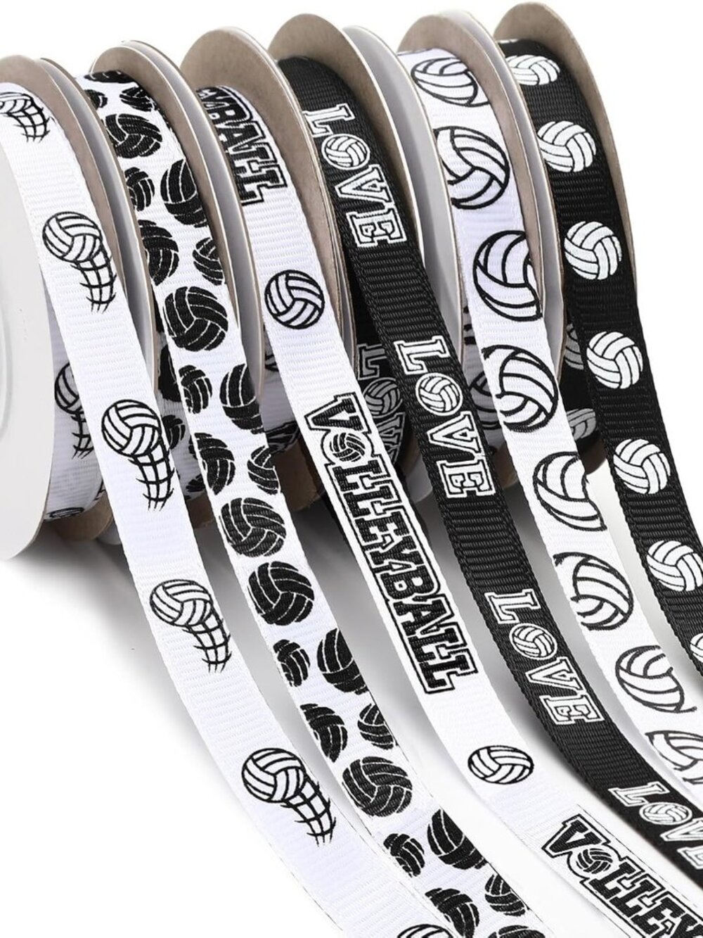 Volleyball Ribbons, 6 Rolls 60 Yards Sports Theme Grosgrain Ribbons